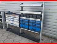 Nr. 400<br />
Zestaw Półekl Sortimo.<br />
Wymiary:<br />
Dł - 200/965 cm<br />
Wys - 153/102...